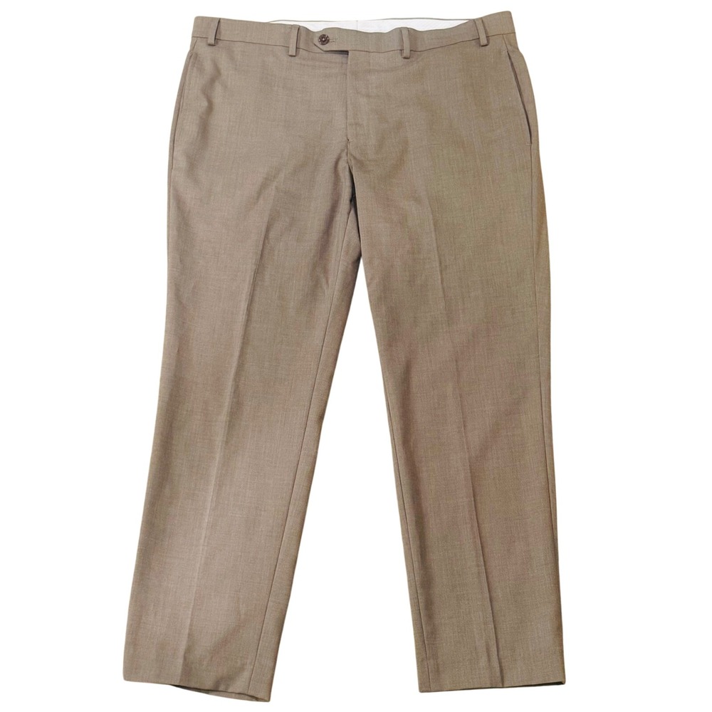 Lauren Ralph Lauren Men's Taupe Brown Flat Front Stretch Dress Pants 38W x 30L